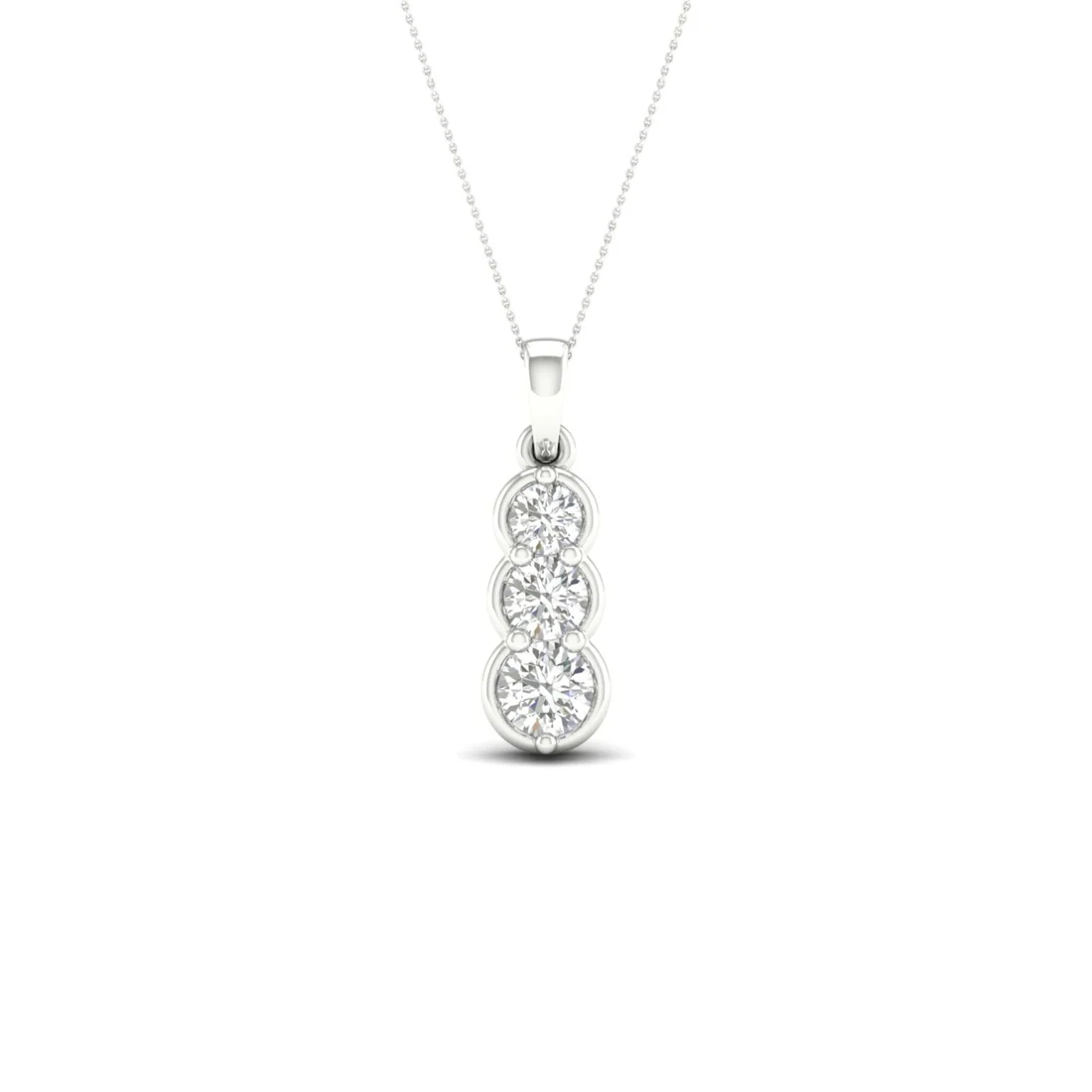 0.50 CTW Lab Grown Diamond Three Stone Pendant