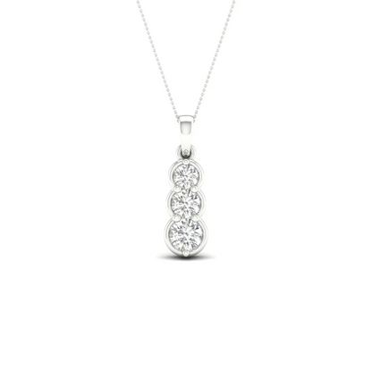 0.50 CTW Lab Grown Diamond Three Stone Pendant