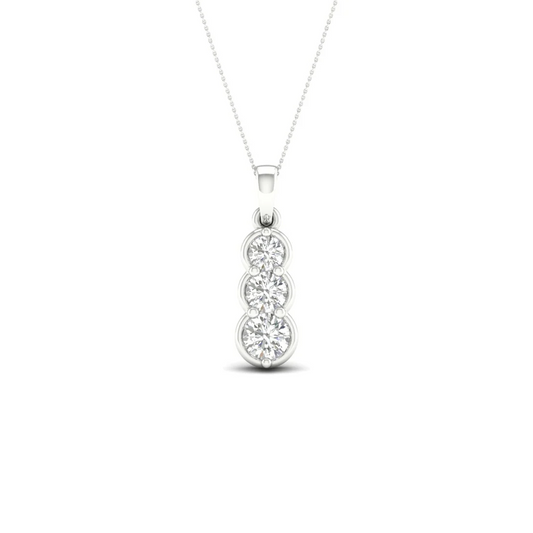 0.50 CTW Lab Grown Diamond Three Stone Pendant