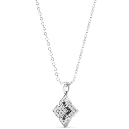 0.12CTW Lab Grown Diamond Pave Set Floral Pendant