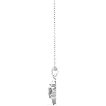 0.12CTW Lab Grown Diamond Pave Set Floral Pendant