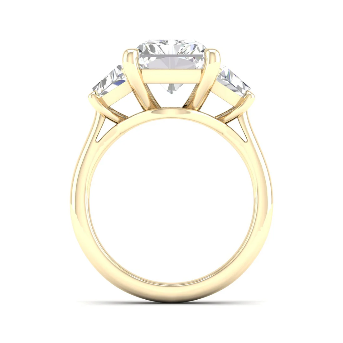 5.25 CTW Emerald Lab Grown Diamond Three Stone Ring