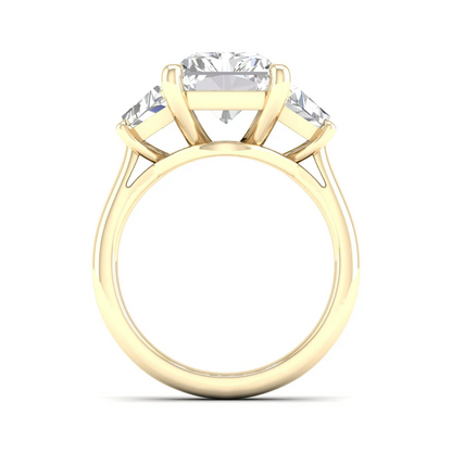 5.25 CTW Emerald Lab Grown Diamond Three Stone Ring