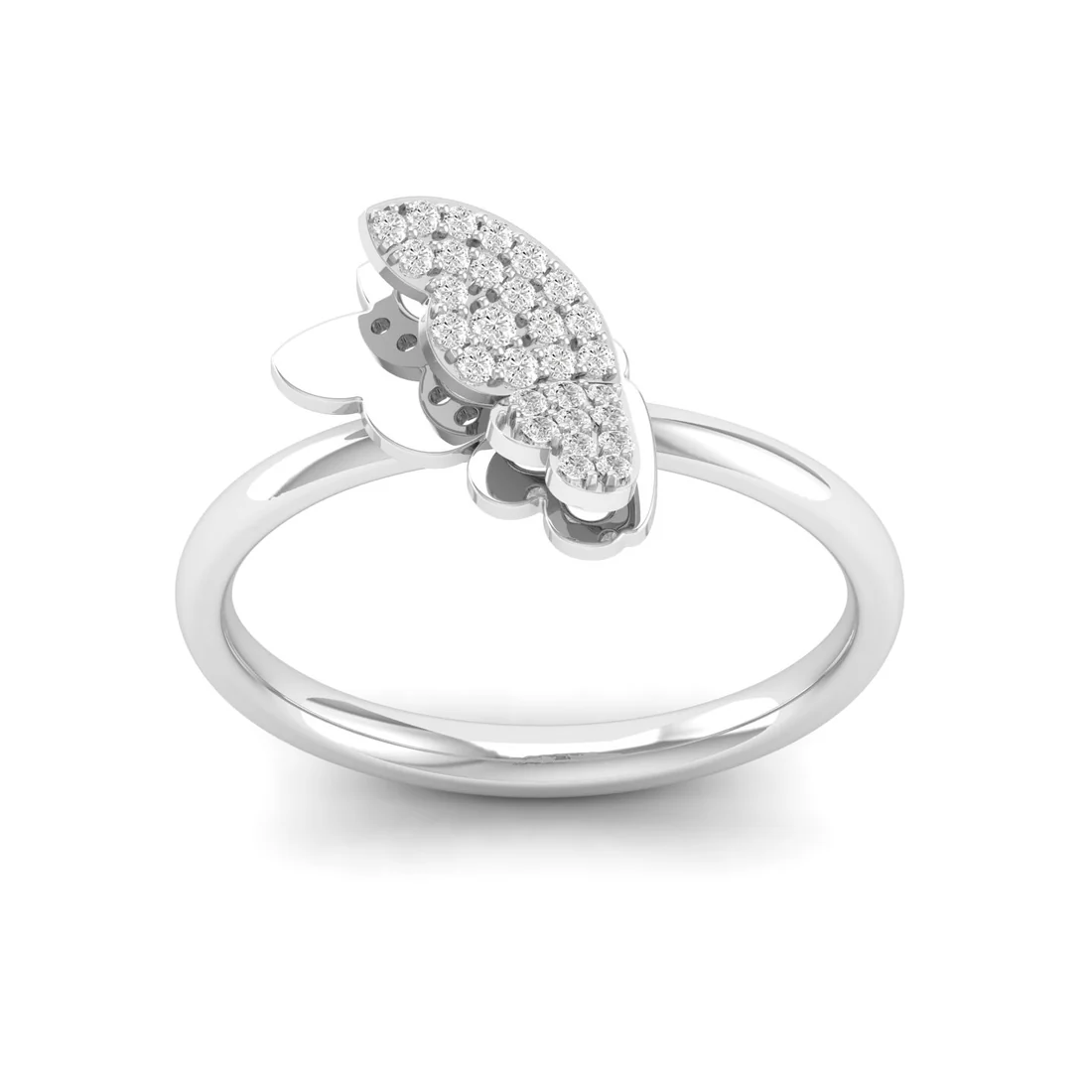 0.15Ctw Lab Grown Diamond Flying Butterfly Ring