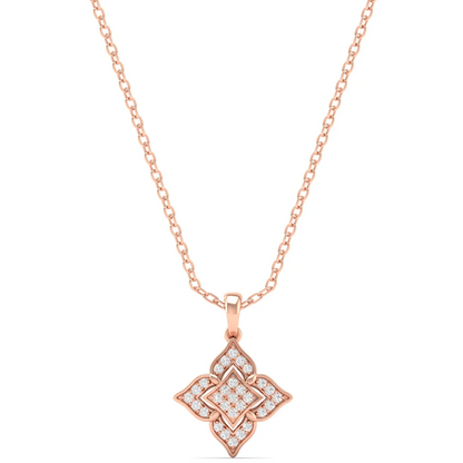 0.12CTW Lab Grown Diamond Pave Set Floral Pendant