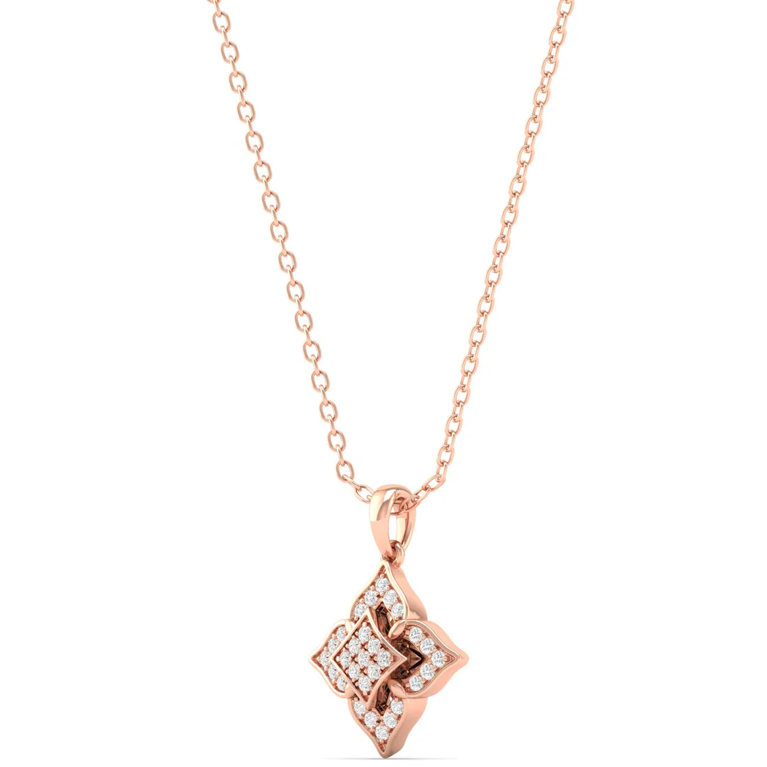 0.12CTW Lab Grown Diamond Pave Set Floral Pendant