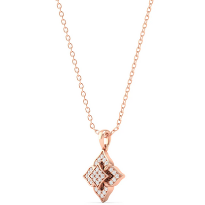 0.12CTW Lab Grown Diamond Pave Set Floral Pendant