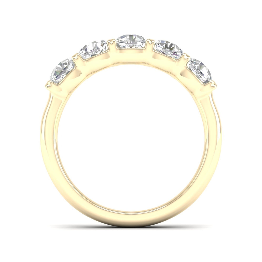 2 CTW Five Five Stone Cushion Lab Grown Diamond Anniversary Band