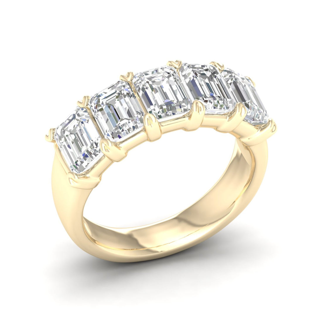 4 CTW Five Stone Emerald Lab Grown Diamond Anniversary Band