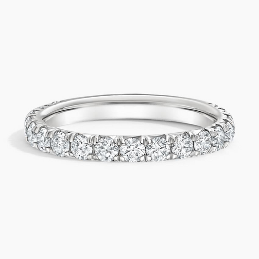 0.99 CTW Round Lab Grown Diamond 14k Solid Gold Women Wedding Band