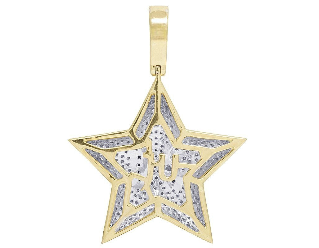 10K Gold Mario Star Bros Lab Grown Diamond Pendant