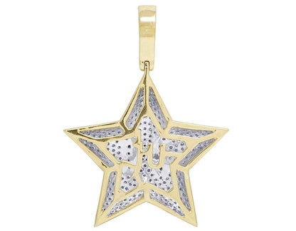 10K Gold Mario Star Bros Lab Grown Diamond Pendant