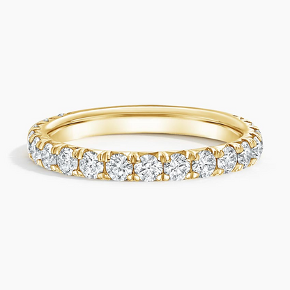 0.99 CTW Round Lab Grown Diamond 14k Solid Gold Women Wedding Band