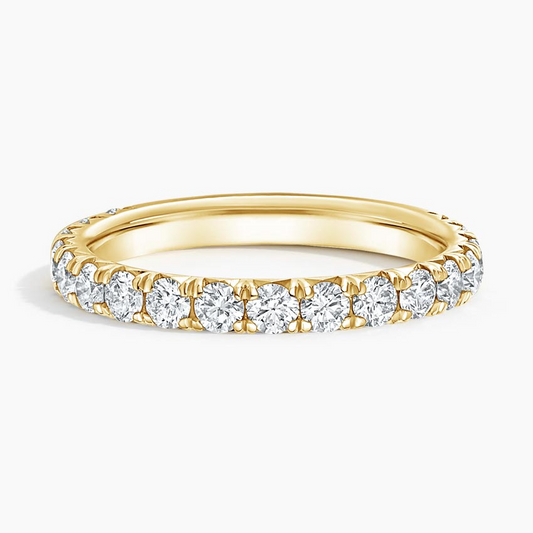 0.99 CTW Round Lab Grown Diamond 14k Solid Gold Women Wedding Band