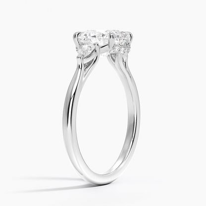 2Ct Oval lab Grown Diamond Gold Three Stone Ring