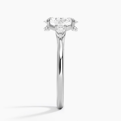 2Ct Oval lab Grown Diamond Gold Three Stone Ring