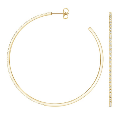 Large 1/3 CTW Lab Grown Diamond Hoop Earrings