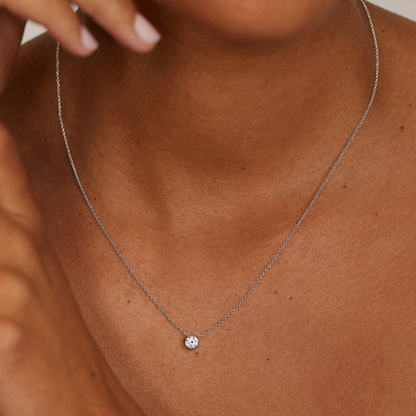 1/4 CTW Lab Grown Diamond Bezel Solitaire Pendant