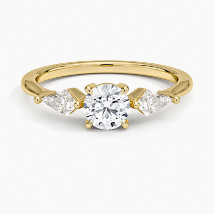 1/2CT Round Lab Grown Diamond Gold Three Stone Ring