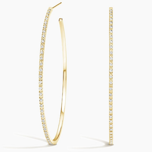Large 1/3 CTW Lab Grown Diamond Hoop Earrings