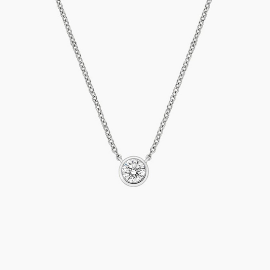 1/4 CTW Lab Grown Diamond Bezel Solitaire Pendant