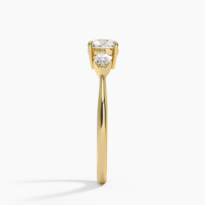 1/2CT Round Lab Grown Diamond Gold Three Stone Ring