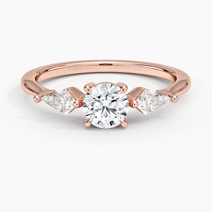 1/2CT Round Lab Grown Diamond Gold Three Stone Ring
