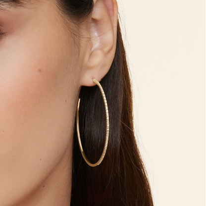 Large 1/3 CTW Lab Grown Diamond Hoop Earrings