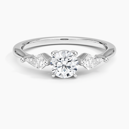 1/2CT Round Lab Grown Diamond Gold Three Stone Ring
