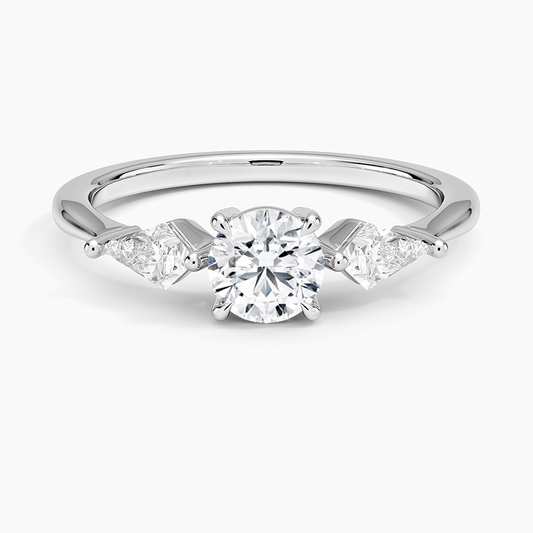 1/2CT Round Lab Grown Diamond Gold Three Stone Ring