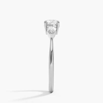 1/2CT Round Lab Grown Diamond Gold Three Stone Ring