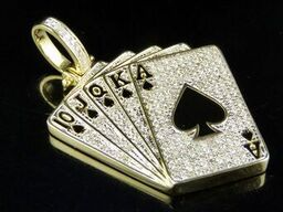 10K Gold Lab Grown Diamond Straight Poker Pendant