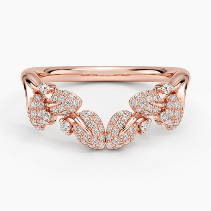 0.29CTW Lab Grown Diamond Unique Canopy Pavé Wedding Band