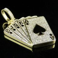 10K Gold Lab Grown Diamond Straight Poker Pendant