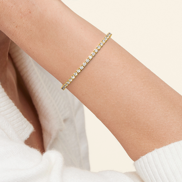 4CTW 6.5 inch Lab Grown Diamond Line Tennis Bracelet in Gold