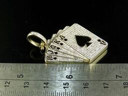 10K Gold Lab Grown Diamond Straight Poker Pendant