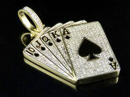 10K Gold Lab Grown Diamond Straight Poker Pendant
