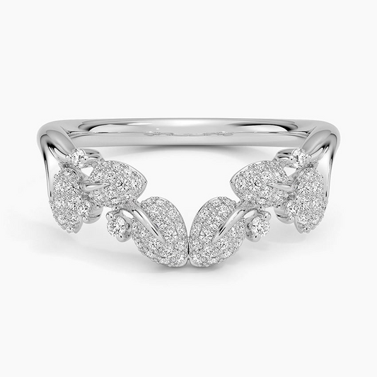 0.29CTW Lab Grown Diamond Unique Canopy Pavé Wedding Band