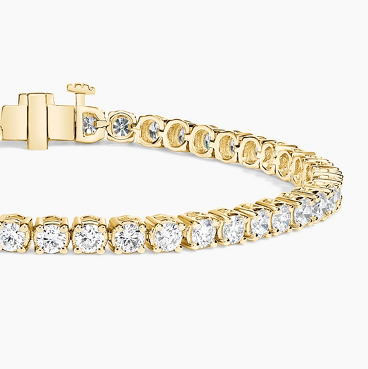 4CTW 6.5 inch Lab Grown Diamond Line Tennis Bracelet in Gold