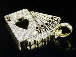 10K Gold Lab Grown Diamond Straight Poker Pendant