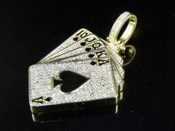 10K Gold Lab Grown Diamond Straight Poker Pendant