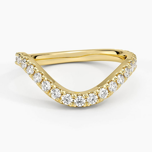 0.47 CTW Curved 14k Gold Lab Grown Diamond Wedding Band