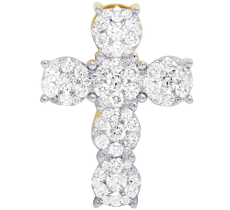 1.5 CTW 14k Lab Grown Diamond Cluster Pendant Charm