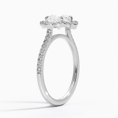 11/4CT Cushion Lab Grown Diamond Halo Engagement Ring