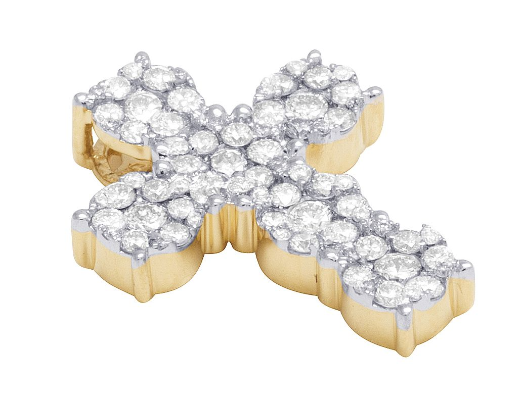 1.5 CTW 14k Lab Grown Diamond Cluster Pendant Charm