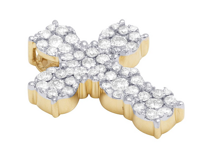 1.5 CTW 14k Lab Grown Diamond Cluster Pendant Charm