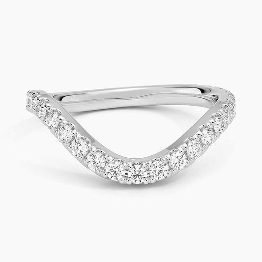 0.47 CTW Curved 14k Gold Lab Grown Diamond Wedding Band