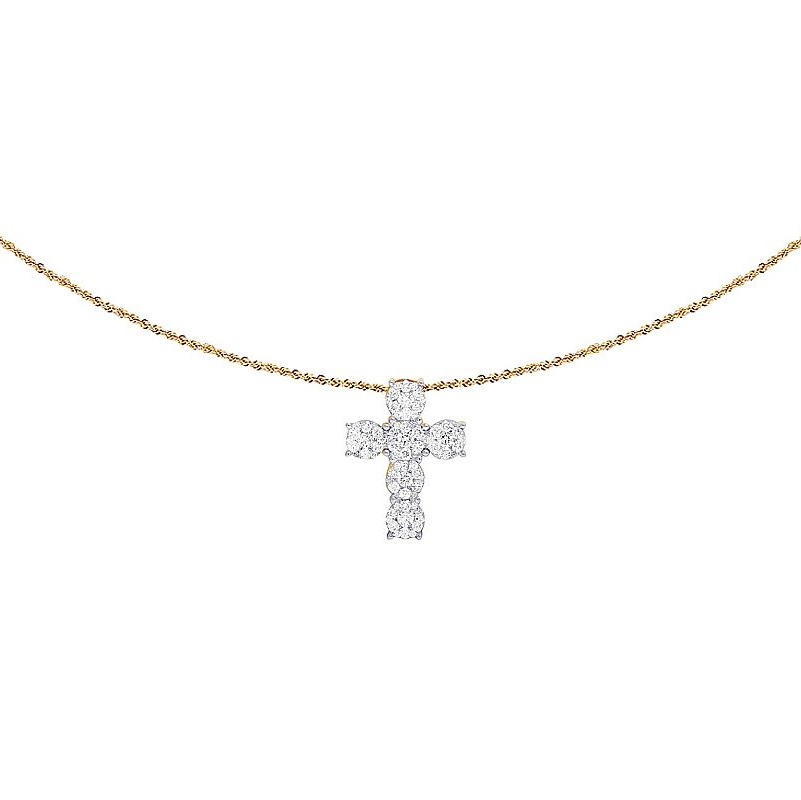 1.5 CTW 14k Lab Grown Diamond Cluster Pendant Charm