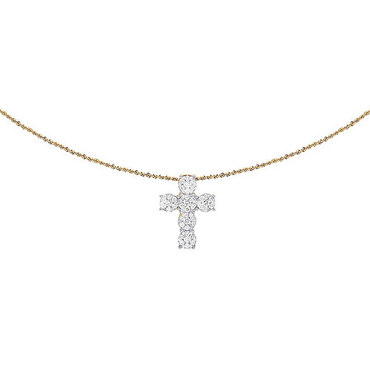 1.5 CTW 14k Lab Grown Diamond Cluster Pendant Charm