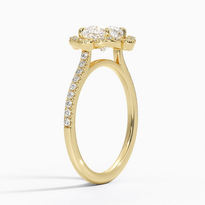 11/4CT Cushion Lab Grown Diamond Halo Engagement Ring